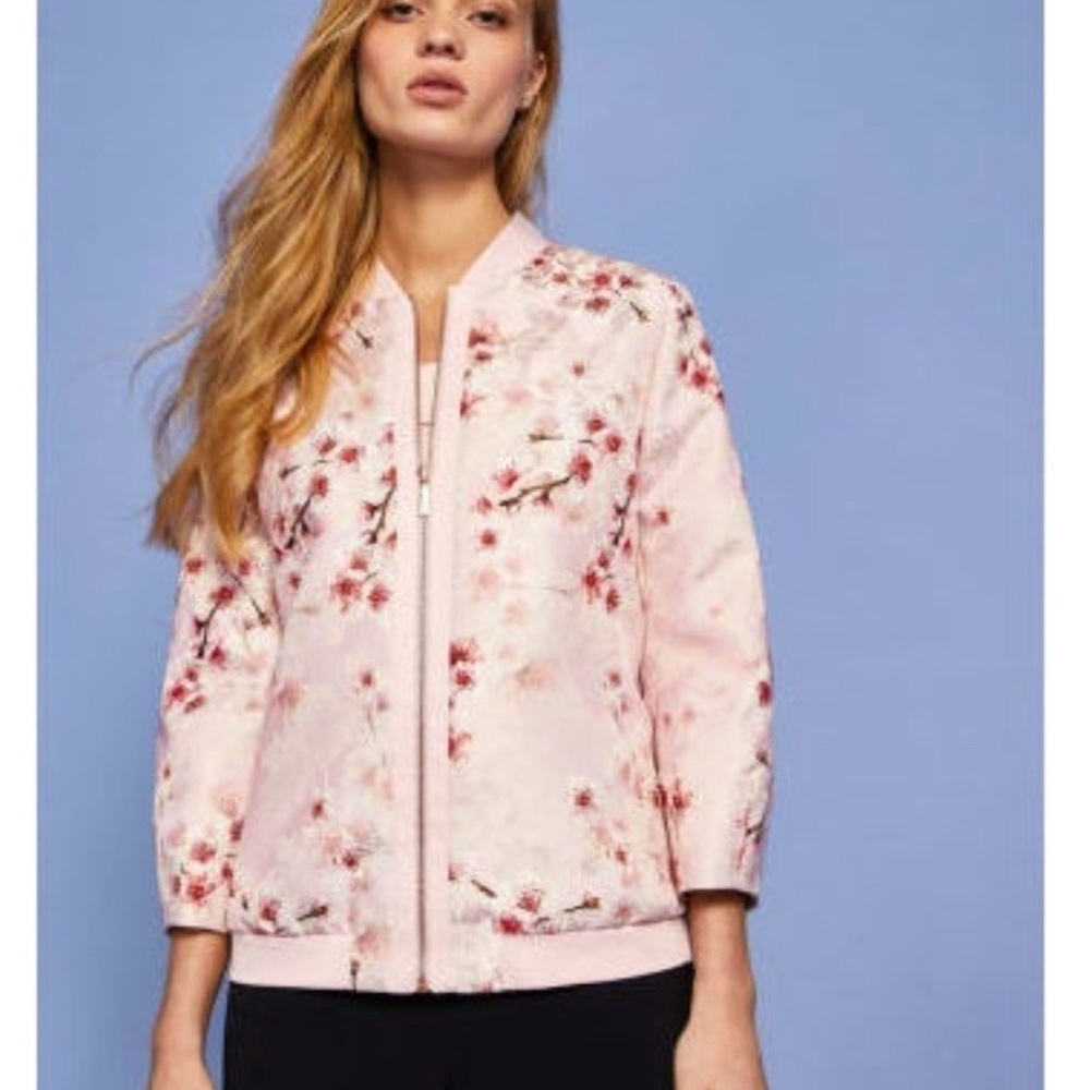Ted Baker London Pink Floral Bomber Jacket
